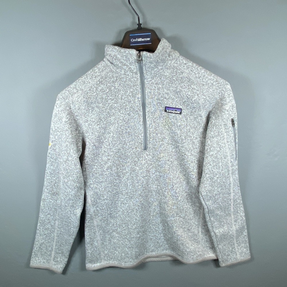 Patagonia Light Gray Turtleneck Pullover Sweater Quarter Zip Size Medium